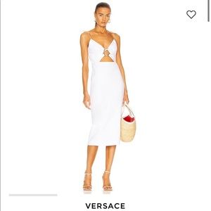 Versace Textured Viscose Cut-Out Dress
